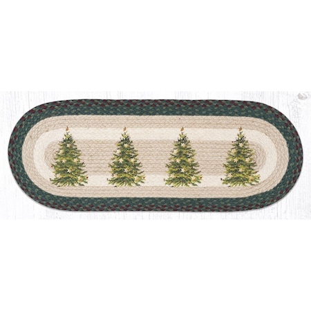 Palacedesigns 13 x 36 in. OP-508 Christmas Tree Oval Patch Runner PA2850380